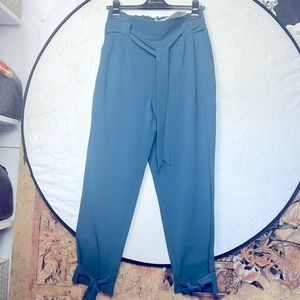 Grace Karin High Waist Pencil Pants With Removable Bow Belt in Blue Sz.Large 🆕